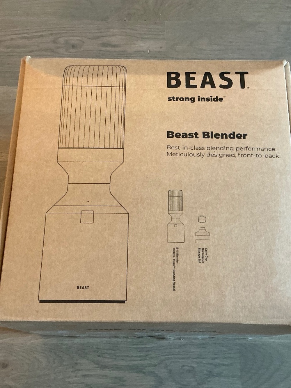 BEAST Beast Blender Personal Blender 1000W 500mL Gray w/ Base, Caps, Blade